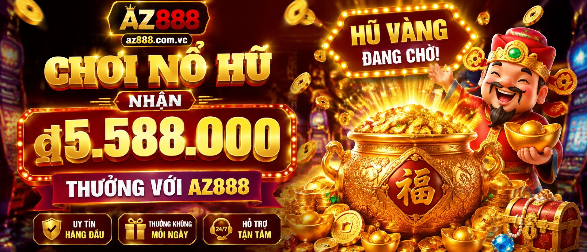 Khu quà tân thủ AZ888 với bố cục ưu đãi và lối vào nhanh trên mobile